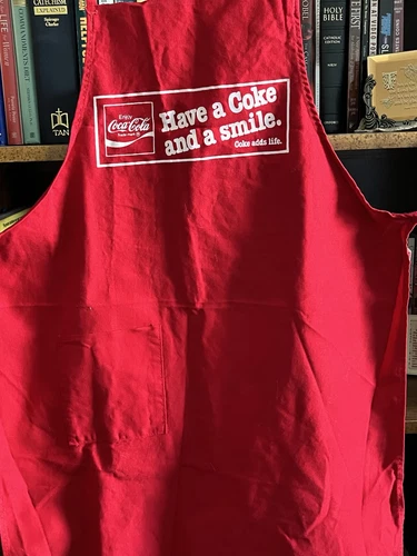 Delantal de barbacoa rojo vintage Have A Coke And A Smile Coca-Cola agrega vida - Imagen 2 de 13