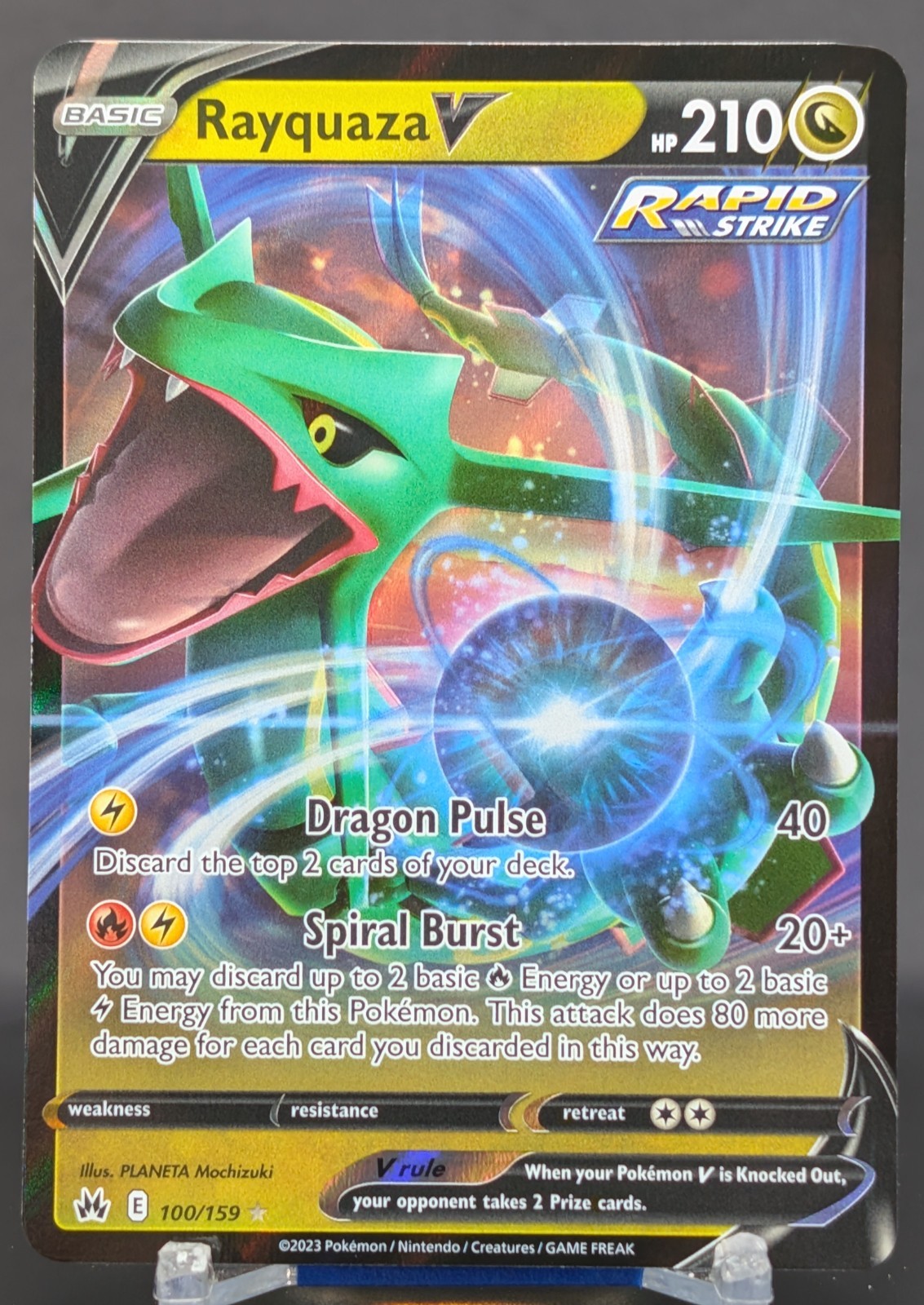 Pokemon Rayquaza V #100/159 English Crown Zenith Ultra Rare