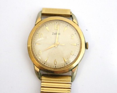 Herren Vintage ZODIAC vergoldet Armbanduhr Herren FUNKTIONIERT Hacken 1094 mvt