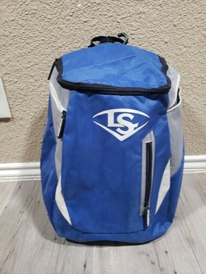 Louisville Slugger Sports Backpack Blue Gray White 15x10 1/2 x 7