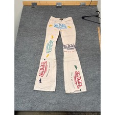 Von Dutch Originals Pink Graphic Flare Jeans Limited Edition Sz 26 Made in Italy