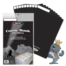 BCW Black Comic Book Dividers 25ct Pack Fold Down Tab FREE SHIP