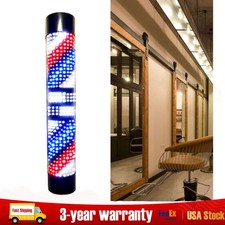 LED Rotating Wall Light Barber Pole Waterproof Salon Barber Pole Shop Sign Light