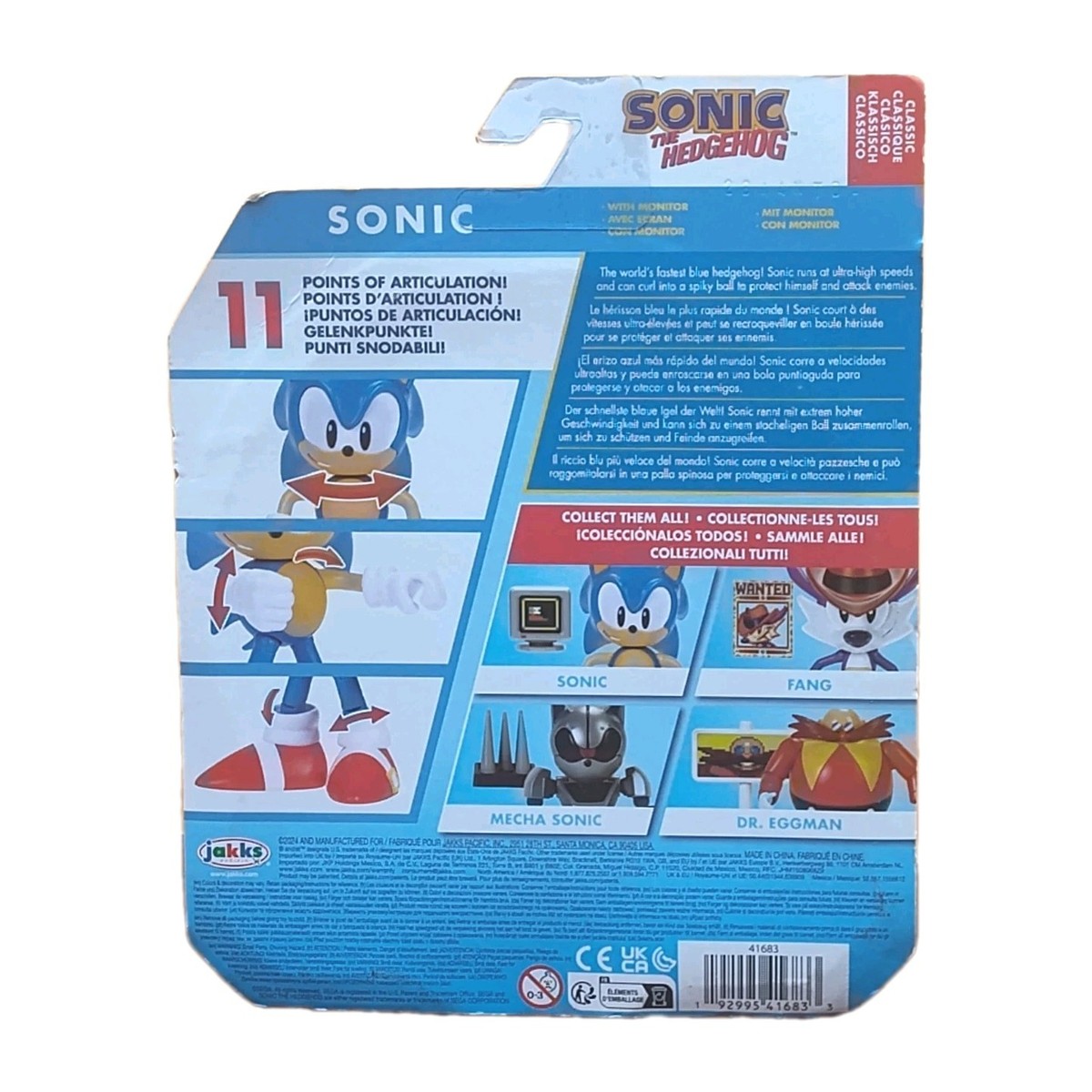Sonic the Hedgehog 4-Inch Figure Classic Sonic with Item Box by
