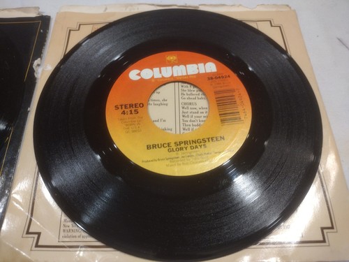 (6) Original Bruce Springsteen 45 rpm 7" Vinyl Picture Sleeves Jukebox Lot Ex+ - Picture 17 of 21