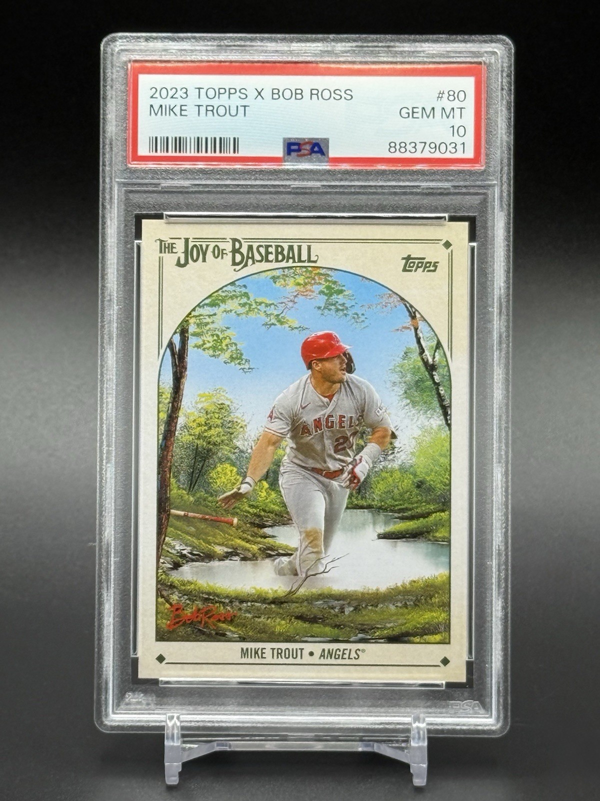2023 Topps X Bob Ross The Joy of Baseball #80 Mike Trout PSA 10 GEM MINT view 2