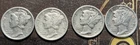1943-D 10C Mercury Dime .900 Silver All Good Condition