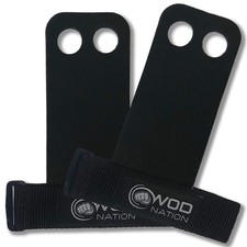 WOD Nation Leather Gymnastics Hand Grips - Medium, Black Round Finger Hole