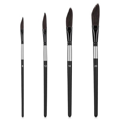 4PCS Paint Brushes, Dagger Striper Brush Oval Wash Paint Brushes for Acrylic ...