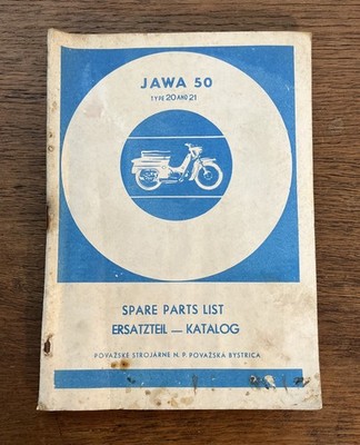 JAWA 50Type 20 & 21 Motorcycle Spare Parts List Catalog Book 1970