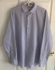Thomas Mason for J Crew Ludlow large dress shirt blue pin striped slim fit