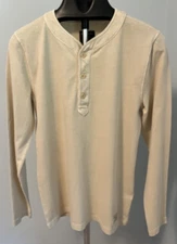 EUC Men’s Abercrombie Henley Long Sleeve Shirt Tan Small S