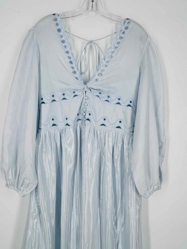 Chelsea & Violet Size 10 Powder Blue Eyelet Embroidered NEW Designer Dress Maxi - Picture 7 of 9
