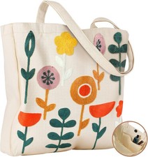 Embroidery Canvas Tote Bag for Women - Reble Totes with