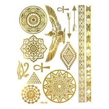 Wrapables Celebrity Inspired Temporary Tattoos in Metallic Gold Silver and Black