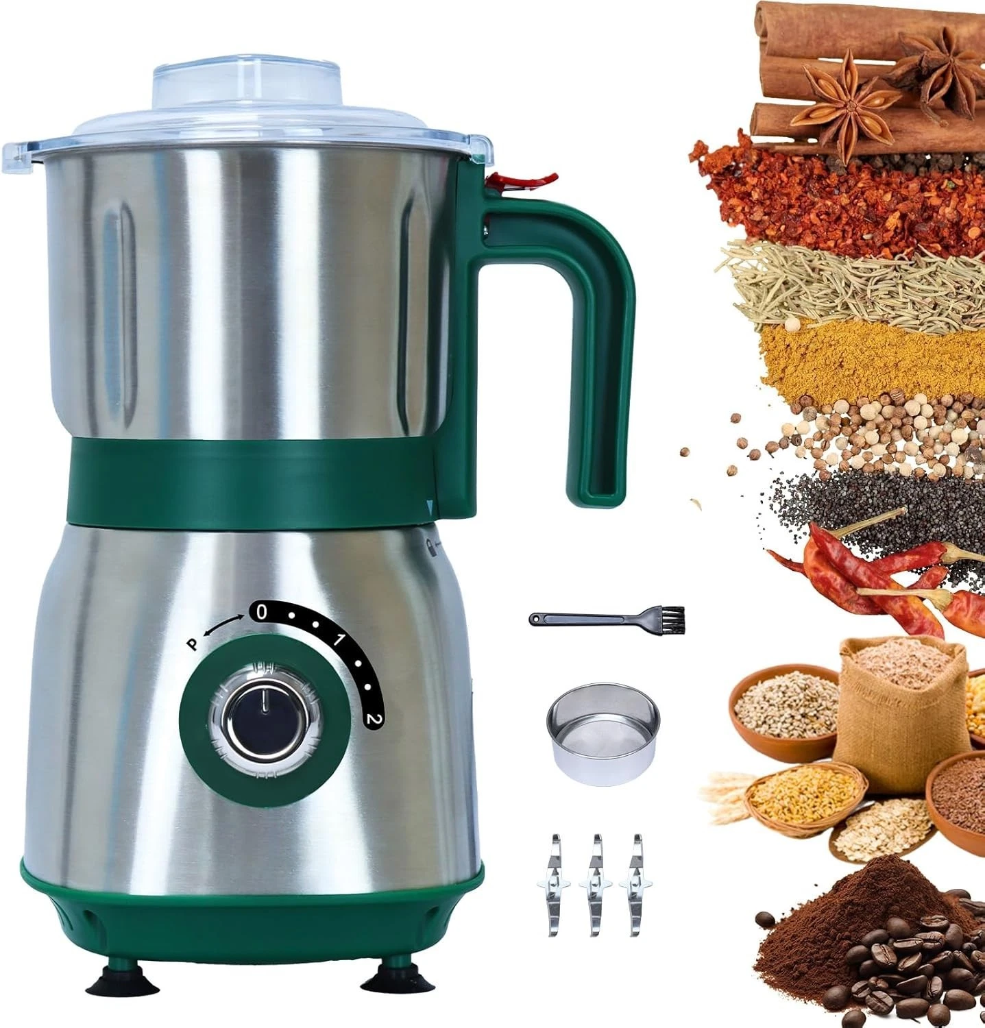 Versatile Kitchen Grinder | 500W Electric Mill | Grinds Spices, Nuts, Grains
Opens in a new window o