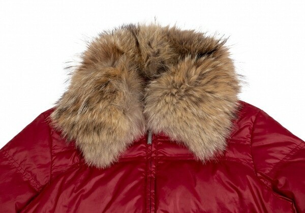 Sportmax Code Fur-Collar Down Jacket Red Beige Si… - image 3