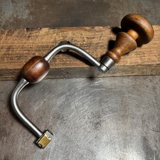 Antique 7 Swing Bit Brace Drill Woodworking Hand Tool Carpenter Vintage