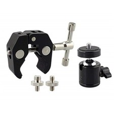 360 Super Clamp Mount Mini Ball Head 1/4"-20 For DSLR Camera Tripod Monitor r