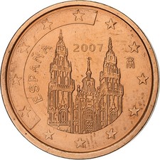 [#1221793] Spain, 2 Euro Cent, 2007, Madrid, Copper Plated Steel, MS