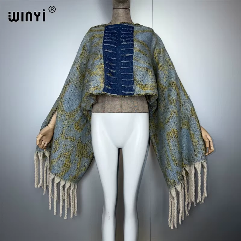 Originate Winter Designer Top Woman Catwalk Models Poncho Holiday Elegant Cape P