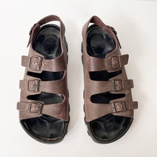 Sandalias Birkenstock De Colección Tatami Talla 45 Para Hombre 12 Marrón Cuero Hebilla Pescador