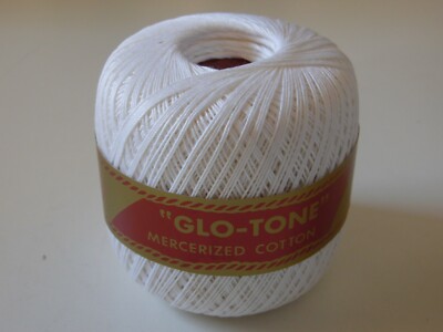 Vintage GLO-TONE Lily Mills Co Mercerized Crochet Cotton Art 42 thread white nos
