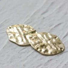 10 Pieces Raw Brass Textured Irregular Charm - 21.7x20mm (4031C)