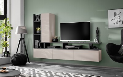 Anbauwand Wohnwand Schrankwand TYTAN mit Push-Click