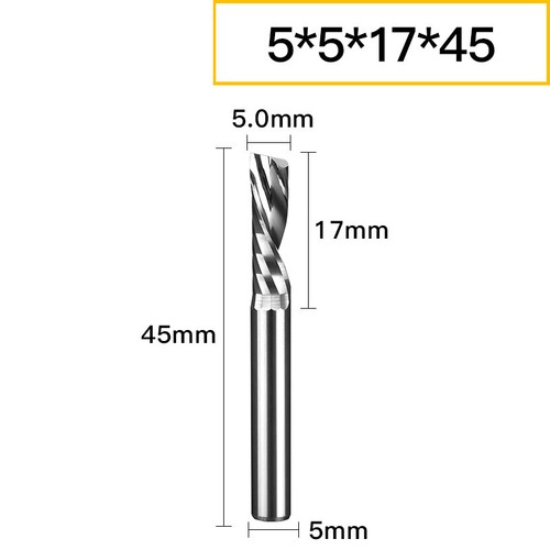 4/5/6mm Left Hand Solid Carbide Single Flute Spiral End Mill Router Bit MDF PVC - Picture 14 of 25
