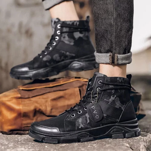 Men Camouflage Military Tactical Boots Waterproof Lace Up Combat Desert 39-44 - Picture 9 of 22