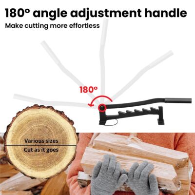 NAIZY Manueller Holzspalter Für Die Wandmontage – Inkl. Brennholztasche & Handschuhe, Für Anzündholz & Brennholz