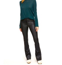 Elements By Vakko Vintage 80  s Black Leather Lined Bootcut Leg Pants in 4