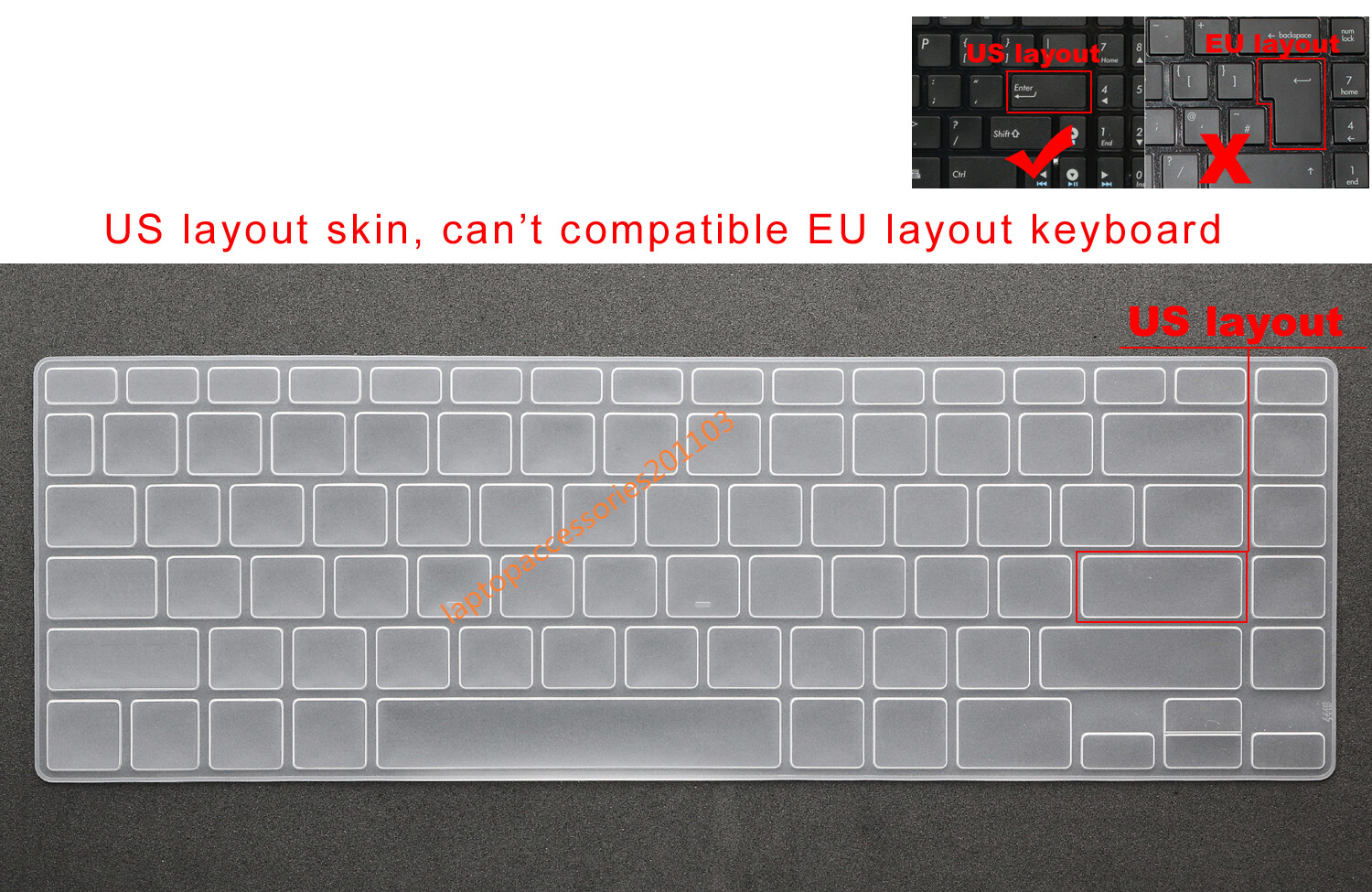 US Keyboard Skin Cover for Asus 13.3