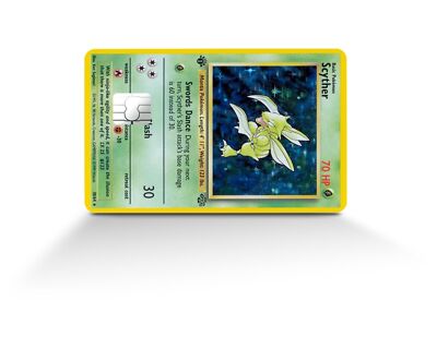 Scyther Pokemon Karte Skin Meme Kredit Aufkleber Debit Cover Hülle Wasserdicht Vinyl