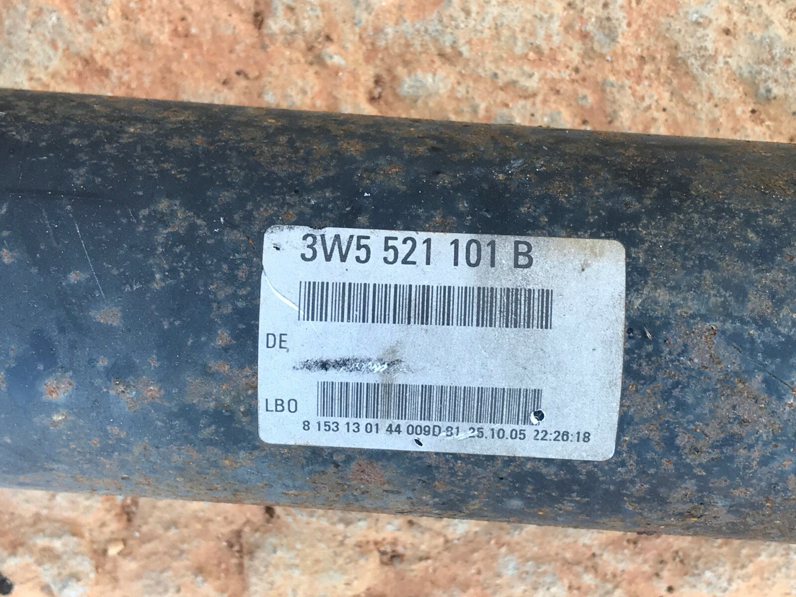 06-12 BENTLEY CONTINENTAL FLYING SPUR REAR DIRVESHAFT DRIVE SHAFT OEM 