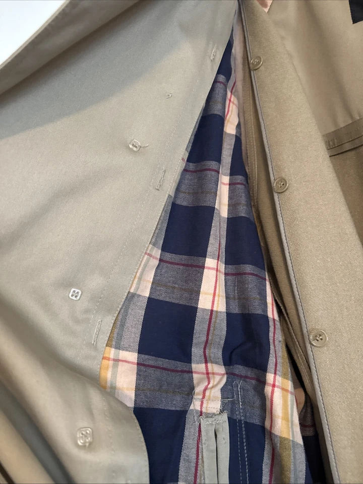 Gabardina de colección años 70 80 Oleg Cassini para hombre talla 42R lista para el clima forro con cremallera Foto 4 de 4