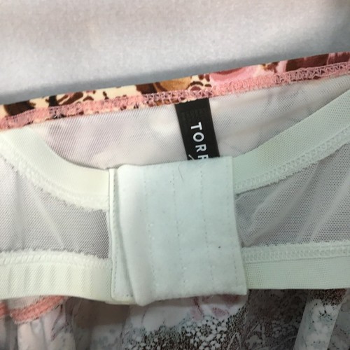TORRID 1 TOP ONLY Tankini Swim Top Built In Bra Cup D/DD Boho Tan Brown Cottage - Picture 9 of 15