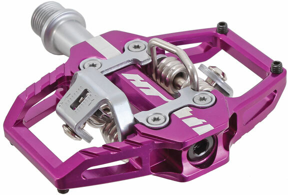 purple clipless pedals