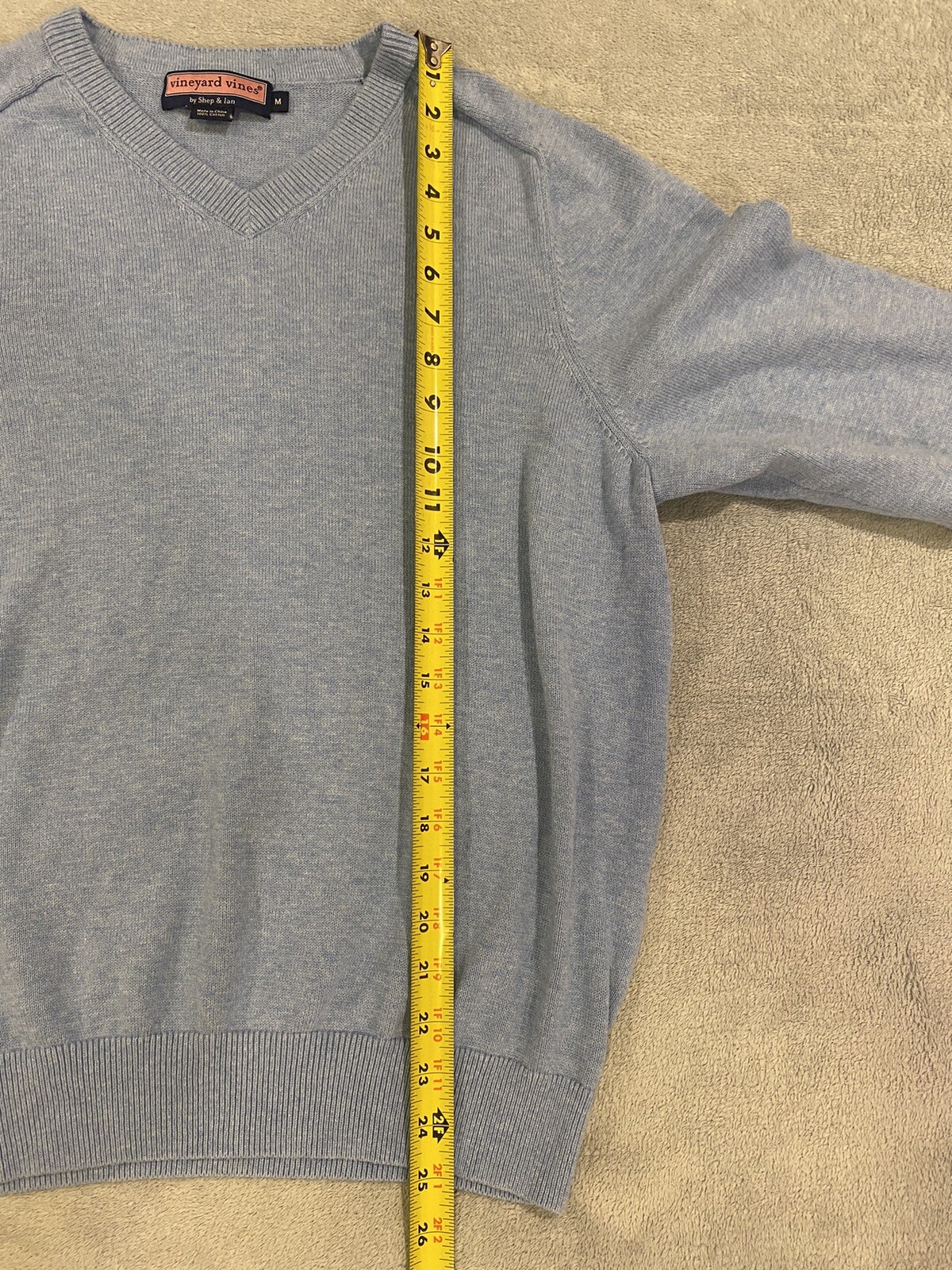 Mens Vineyard Vines V Neck Pullover Sweater Blue 100 Cotton M eBay