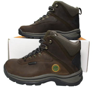 Timberland White Ledge Mid Hiker Waterproof Brown Leather  Boots Mens Sz 10
