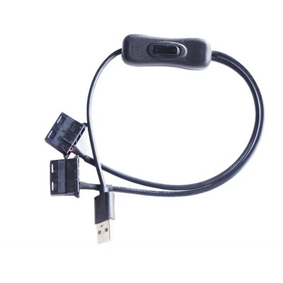 USB A Male To 2-Port 4Pin Molex IDE Fan Cooling Cable Switch Splitter Power Wire