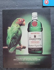 Green Parrot Tanqueray Gin Promo Print Advertisement Vintage 1988