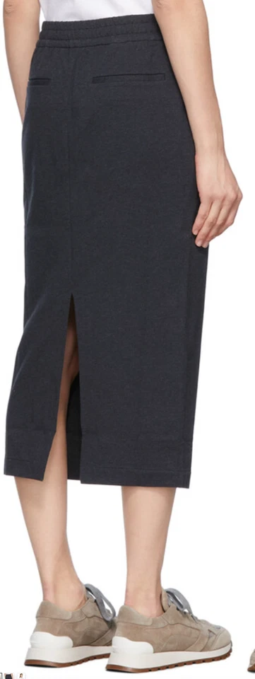 Falda Midi Brunello Cucinelli Algodón Cordón Gris Carbón Talla XXL 34Wx32L Foto 2 de 4