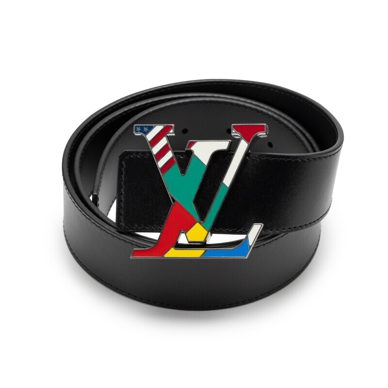 Louis Vuitton ブラックレザーバングル Louis Vuitton LV Skyline Leather Bracelet Black Silver