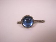 SINGLES 1 3/8" Blue Dome Silver Tone Vintage Formal Tux Prom Shirt Stud m28