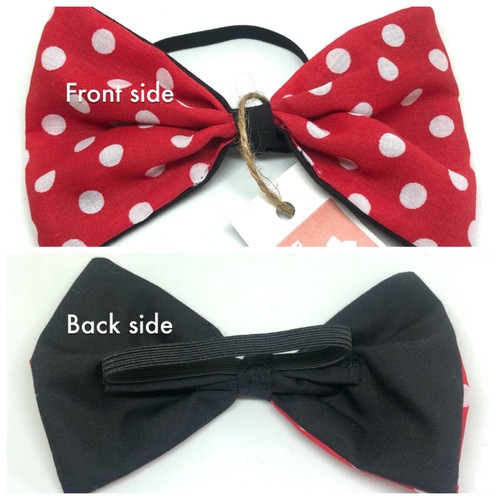 Large Leopard Print Pink Stripe Purple Red Black Polkadot Elastic Hair Bows Ties - Picture 25 of 27