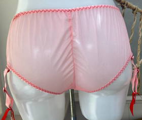 Agent Provocateur CHERRY 🍒 suspender big briefs L sheer pink NEW nylon vintage
