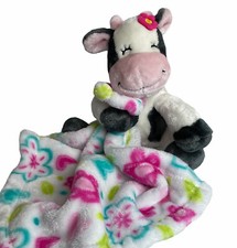 Little Miracles Moo Cow Floral Lovey Security Blanket Plush Stuffed Animal Soft