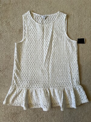 SLEEVELESS TOP - Crown & Ivy - White - Sz XS - NWT